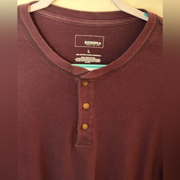 Sonoma Maroon Long Sleeve Thermal Top. Size L. EUC. - Picture 5 of 6